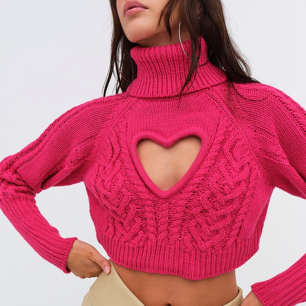For love & Lemons Vera heart sweater